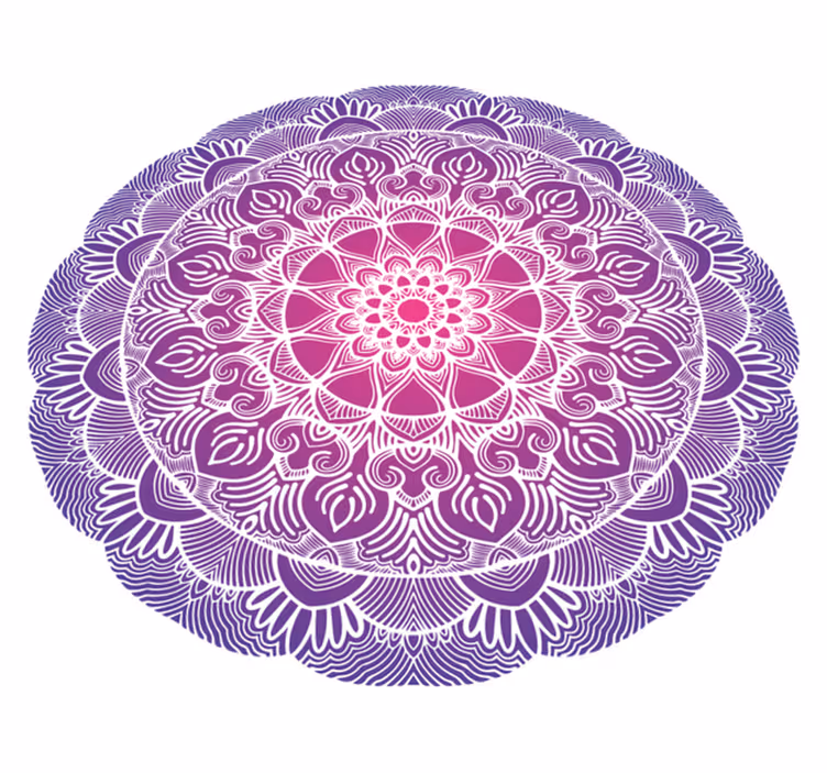 Vinyltæppe til soveværelse lilla livsblomst mandala - TenStickers