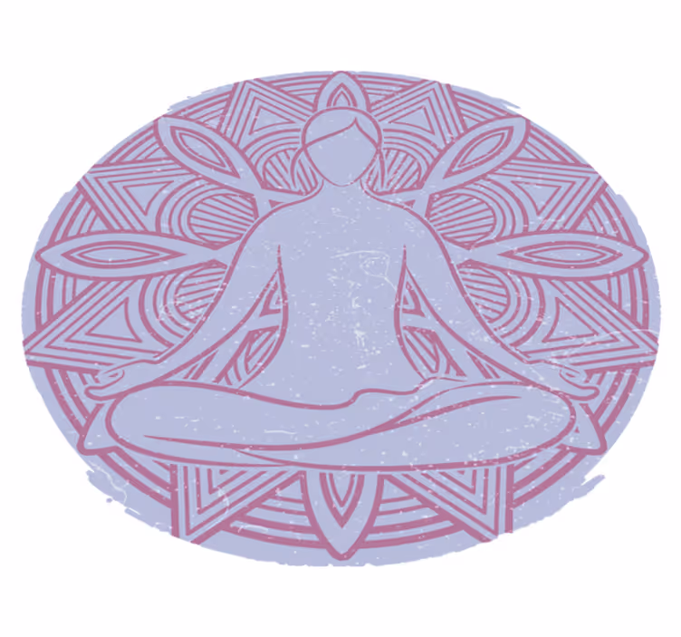 Vinyltæppe til soveværelse med yoga lotusblomst - TenStickers