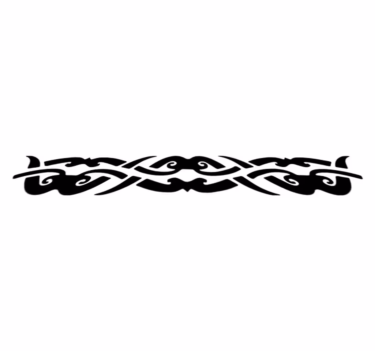 Vinyltæppe til soveværelse monokrom tribal design - TenStickers