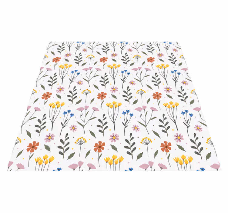 Vinyltæppe til soveværelse med flerfarvede blomster - TenStickers
