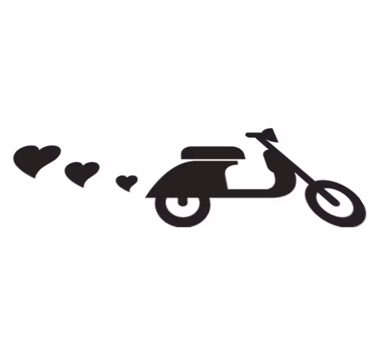 Vinyltæppe til soveværelse motorcykler og hjerter - TenStickers