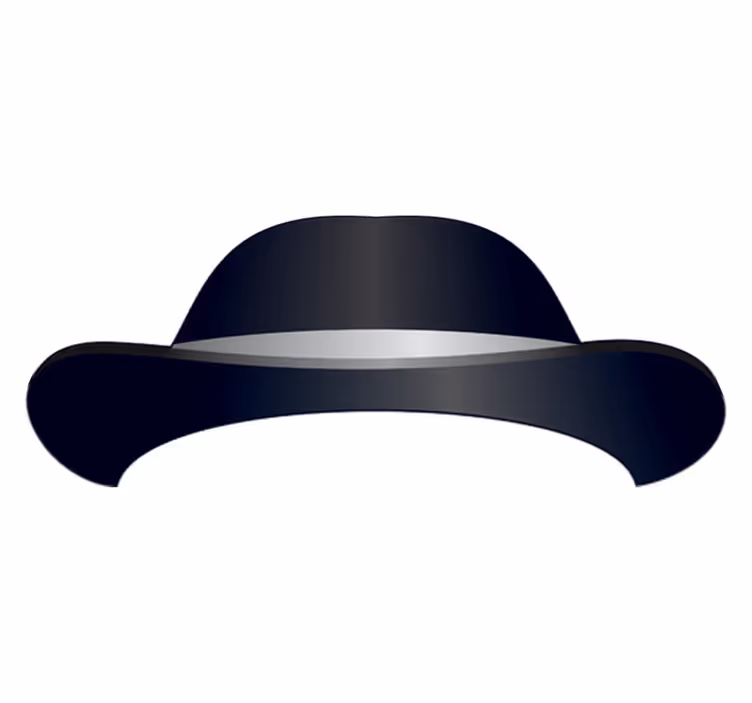 Vinyltæppe til soveværelse med klæbende bowlerhat - TenStickers