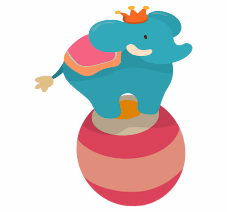 Tæppe til børneværelse med balancerende elefant - TenStickers