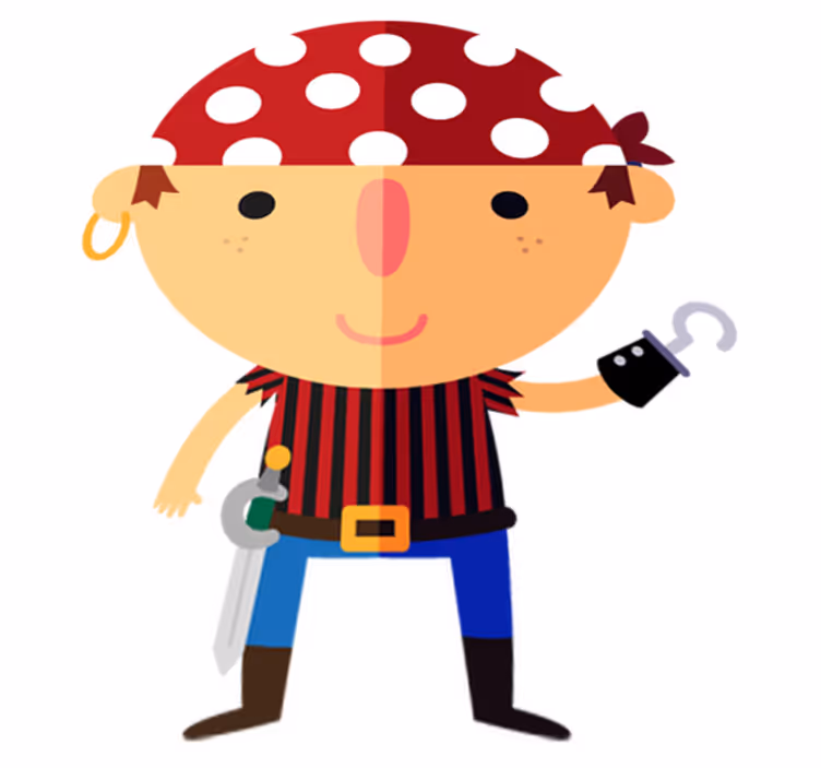 Tæppe til børneværelse med piratillustration - TenStickers