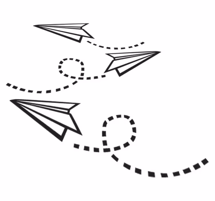 Vinyl tæppe med spil papirfly design - TenStickers