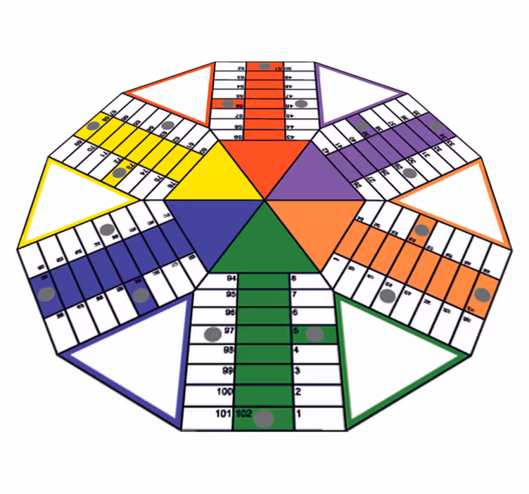 Vinyl tæppe med spil geometrisk ludo klistermærke - TenStickers