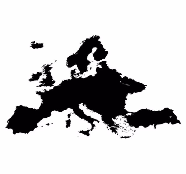 Verdenskort vinyl tæppe med europakort design - TenStickers