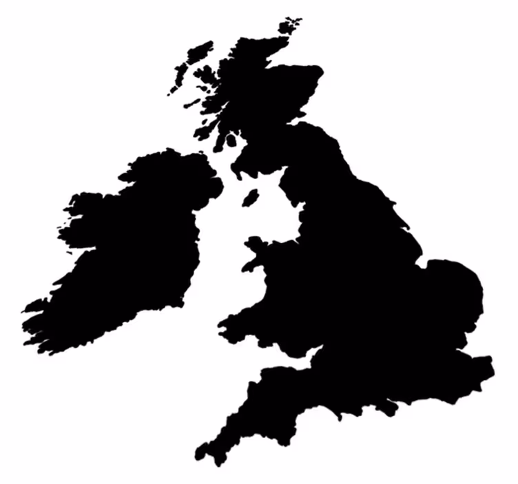 Verdenskort vinyl tæppe ensfarvet england - TenStickers