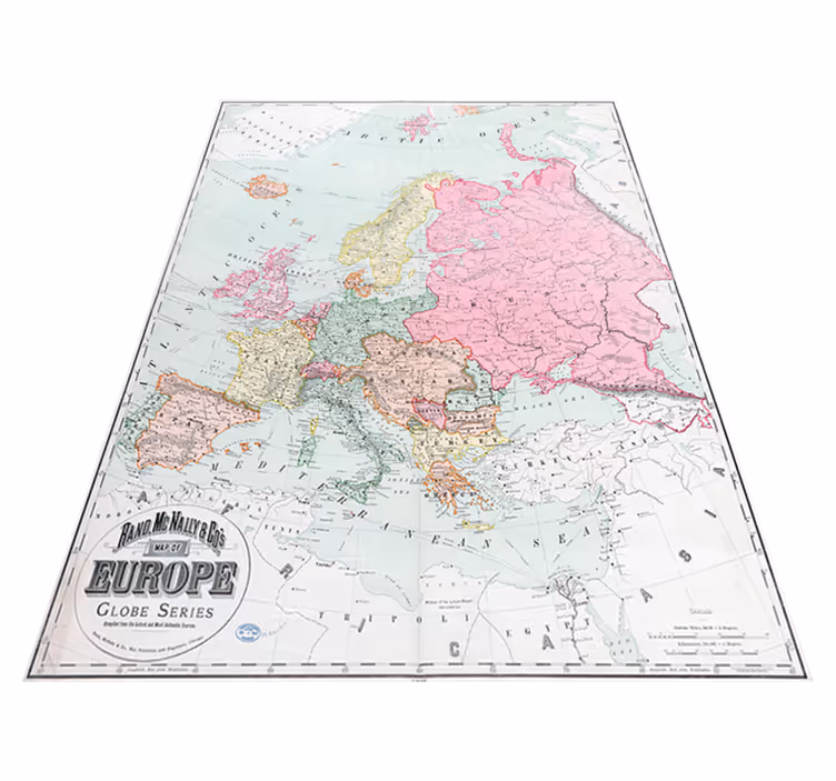 Verdenskort vinyl tæppe europa kort 1900 - TenStickers