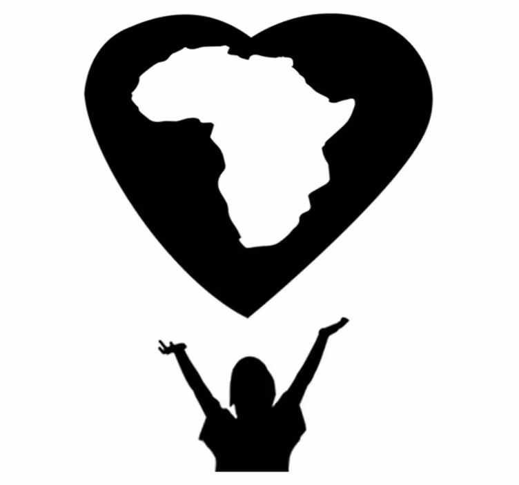 Verdenskort vinyl tæppe afrika hjerte - TenStickers