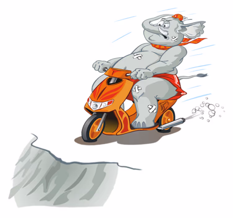 Tæppe til børneværelse elefant på motorcykel - TenStickers
