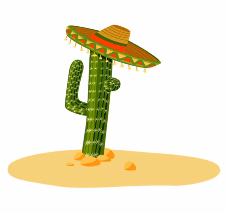 Tæppe til børneværelse mexicansk hat i vinyl - TenStickers