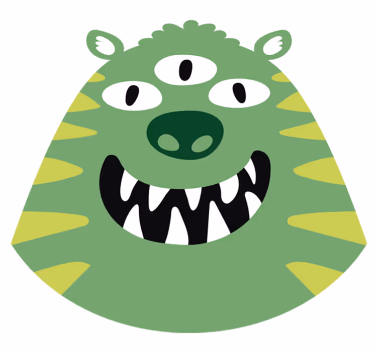 Tæppe til børneværelse glad monster vinyl - TenStickers