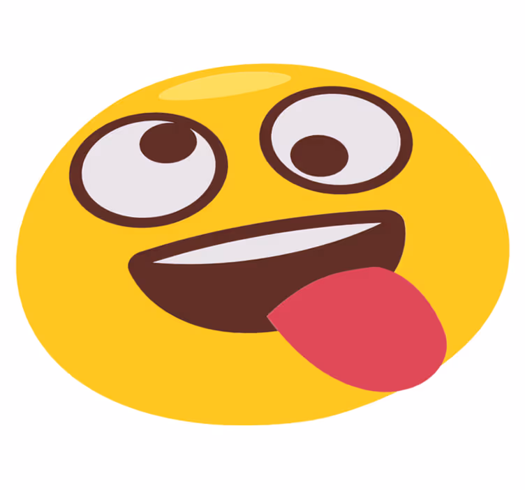 Tæppe til børneværelse med legesyge emoji ansigt - TenStickers
