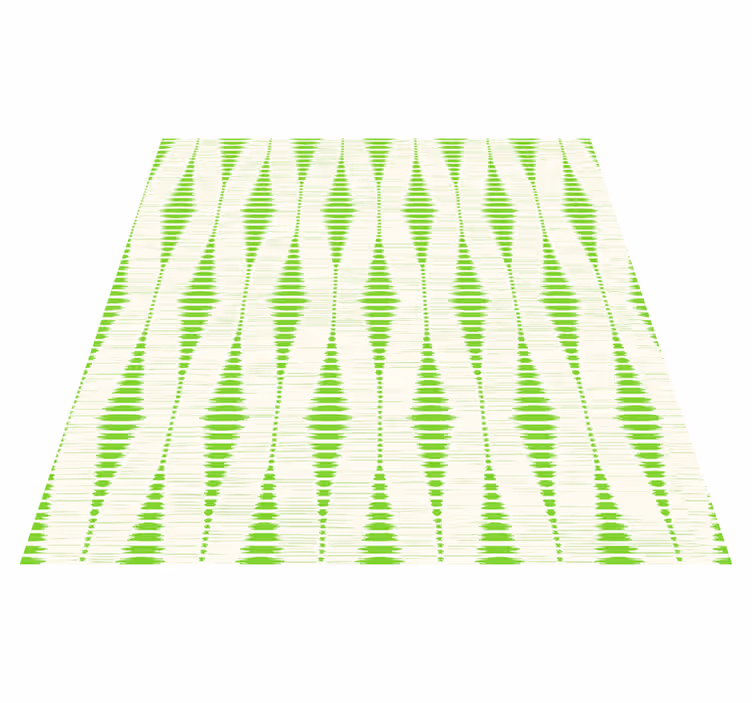 Geometriske vinyl tæppe grøn rabaul ikat - TenStickers