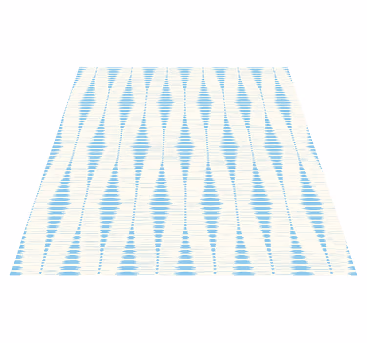 Geometriske vinyl tæppe lys blå rabaul ikat - TenStickers