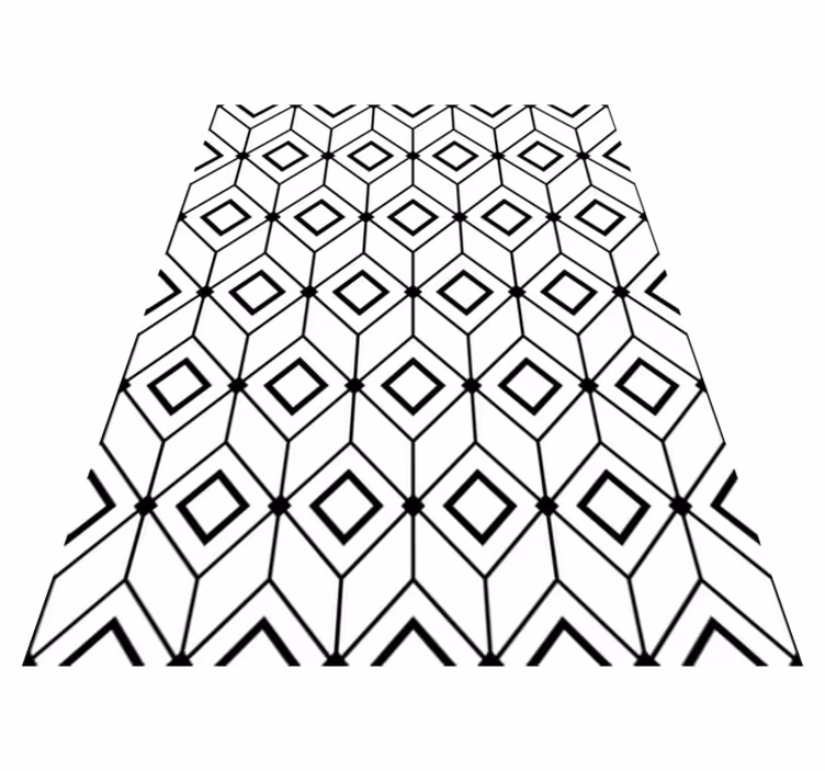 Geometriske vinyl tæppe med moderne diamantformer - TenStickers