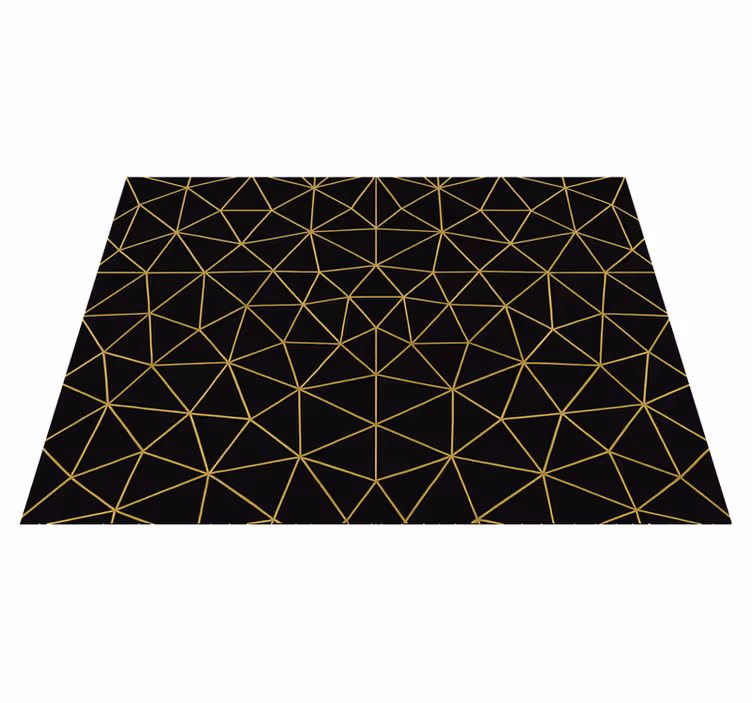 Geometriske vinyl tæppe midnight gold geometric web - TenStickers