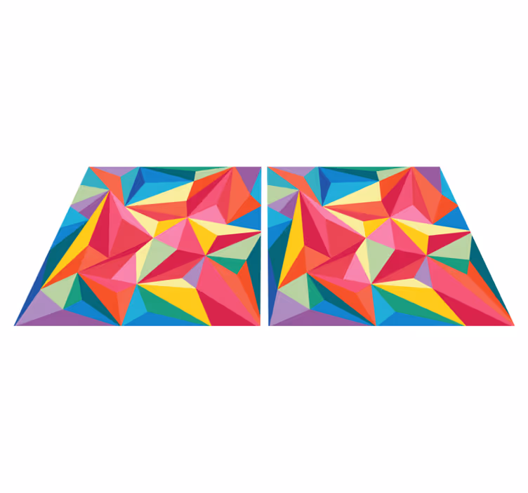 Vinyl tæppe til badeværelset med multicolor geometrisk motiv - TenStickers