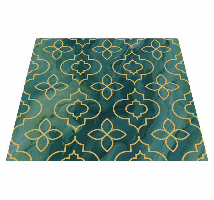 Turquoise vinyl tæppe til badeværelset - TenStickers