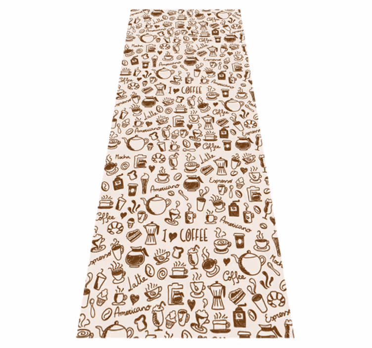 Køkken tæpper med kaffemotiv til døre - TenStickers