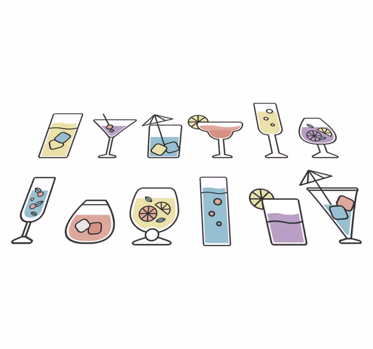 Køkken tæpper med cocktails klistermærker - TenStickers