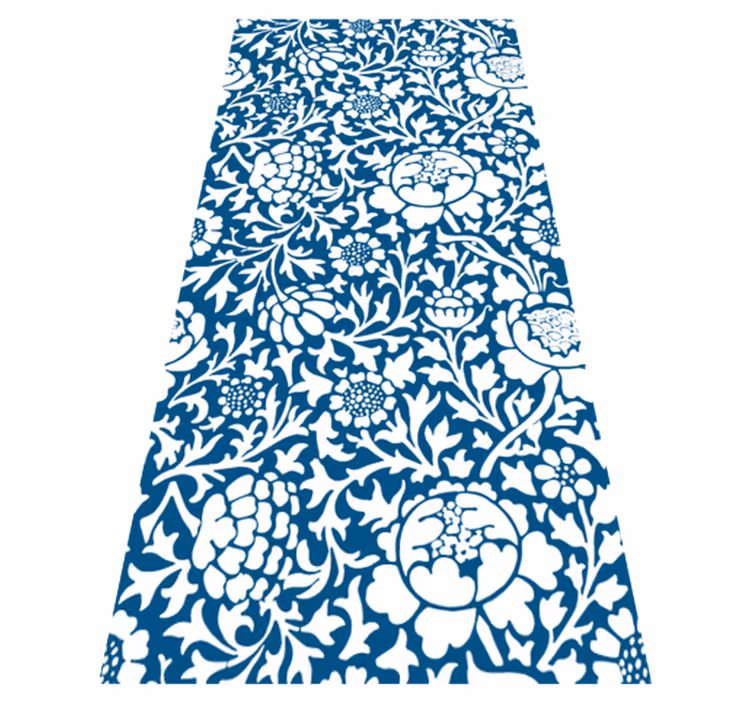 Køkken tæpper marineblå flora - TenStickers