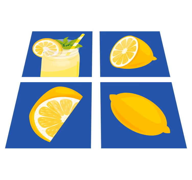 Køkken tæpper med citronsaft mønster - TenStickers