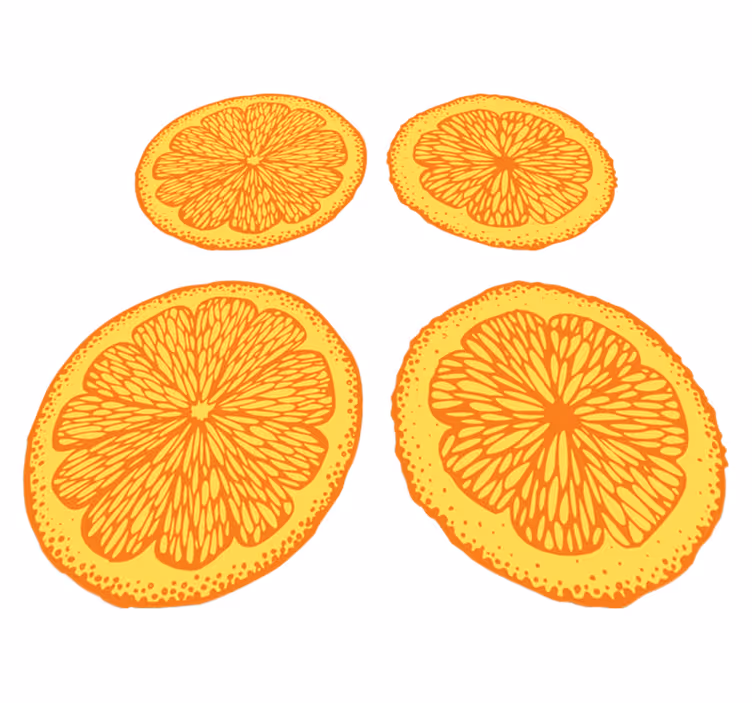Køkken tæpper med orange håndtegnet mønster klistermærker - TenStickers