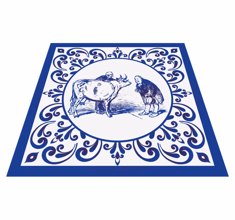 Køkken tæpper med mænd og køer - TenStickers