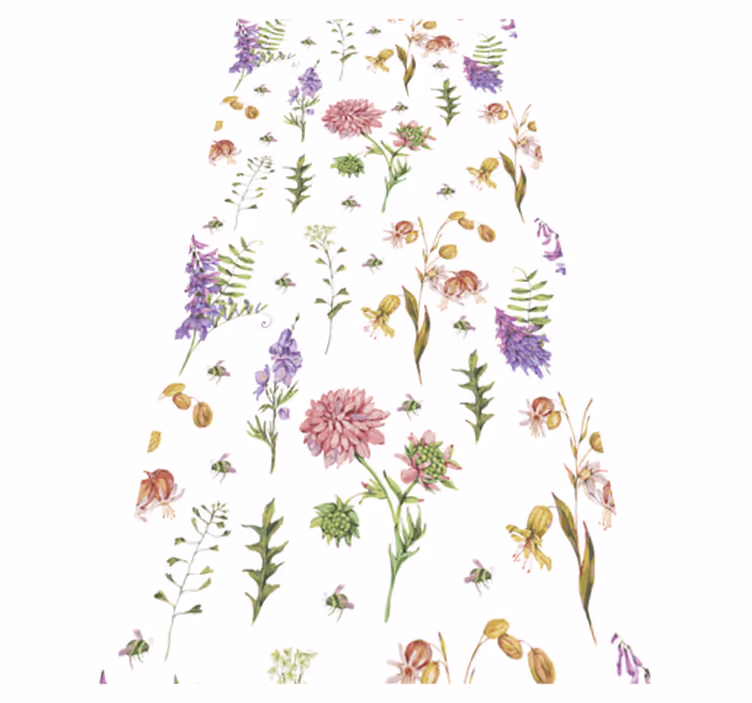 Køkken tæpper med flerfarvede minimalistiske vilde blomster - TenStickers