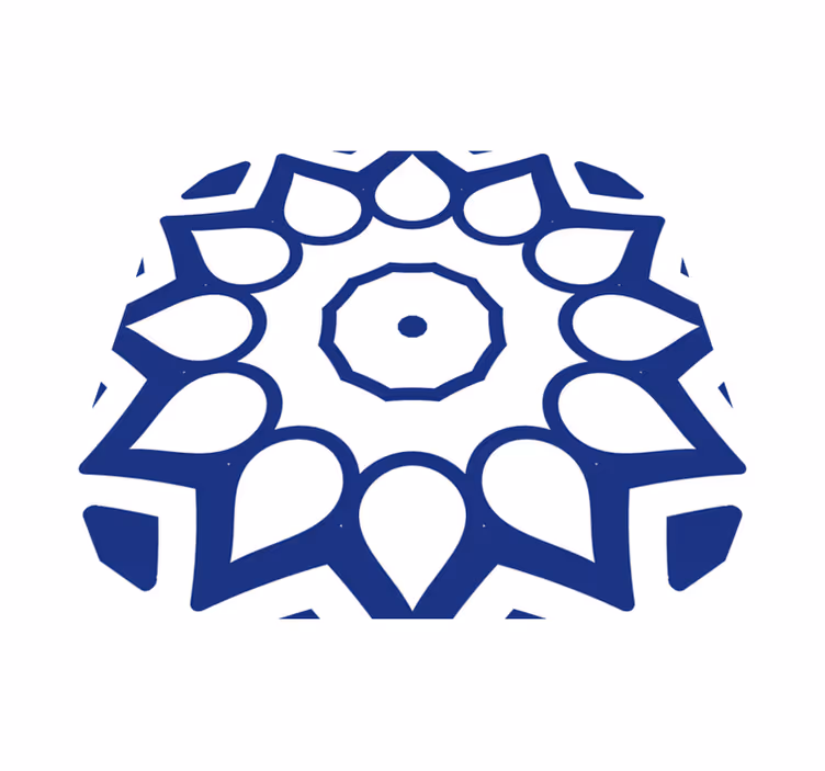 Køkken tæpper delfts blå mandala blomster - TenStickers