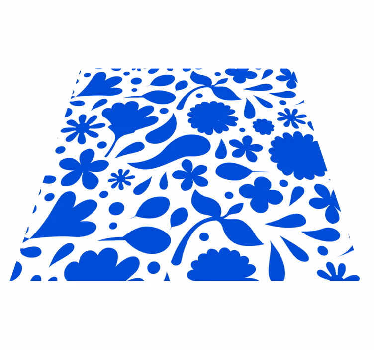 Køkken tæpper delfts blå forskellige blomster - TenStickers