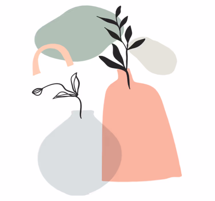 Køkken tæpper med minimalistiske farvede blade - TenStickers