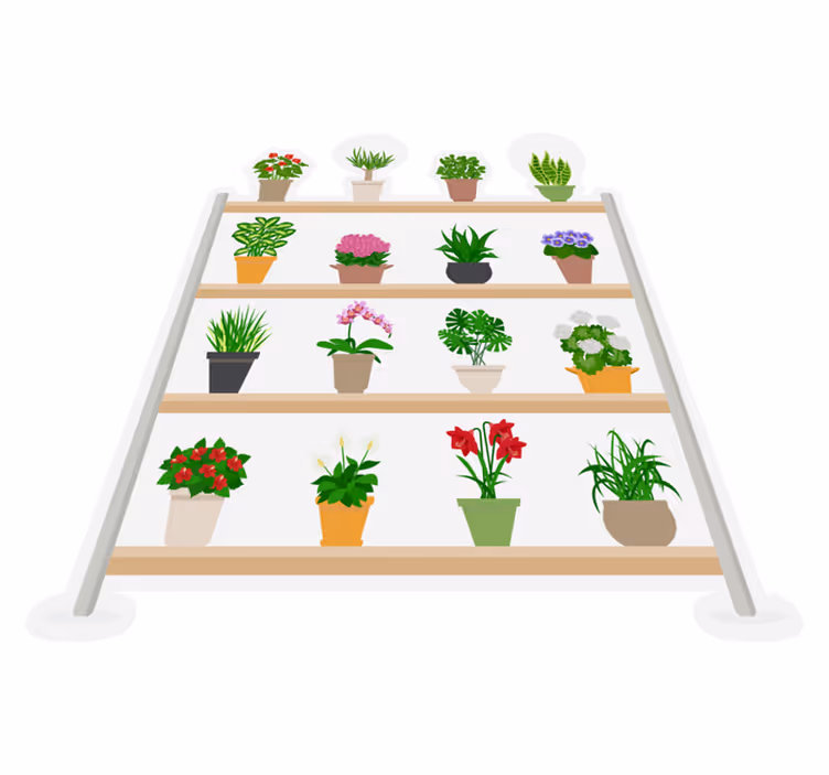 Køkken tæpper med planter på hylder - TenStickers