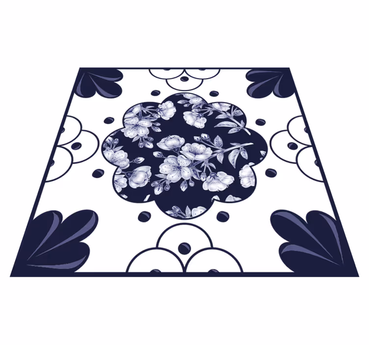Køkken tæpper med blomstermønster fliser - TenStickers