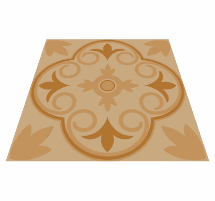 Køkken tæpper i beige vintage blomster mønster - TenStickers