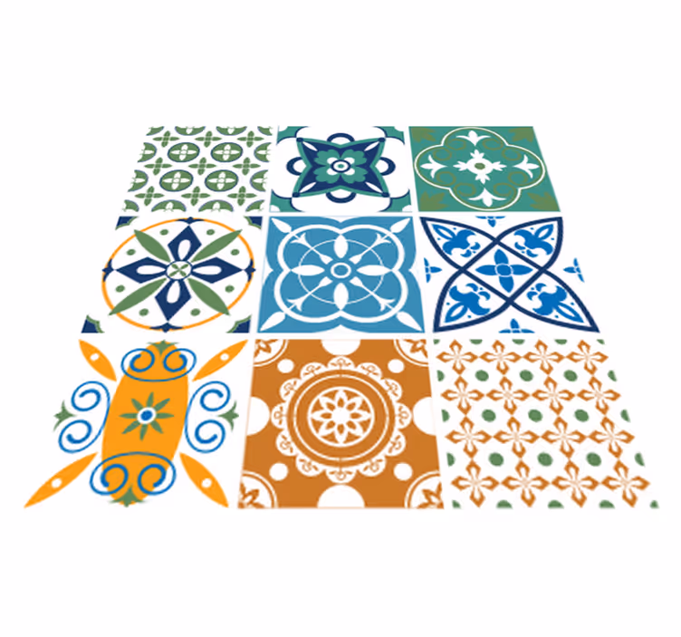 Køkken tæpper porcelænsfliser mix - TenStickers