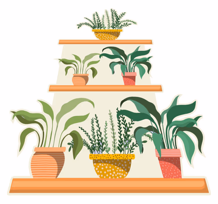 Køkken tæpper watercolo plante sæt hylde - TenStickers