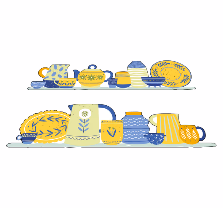 Køkken tæpper med vintage elegant hylde - TenStickers