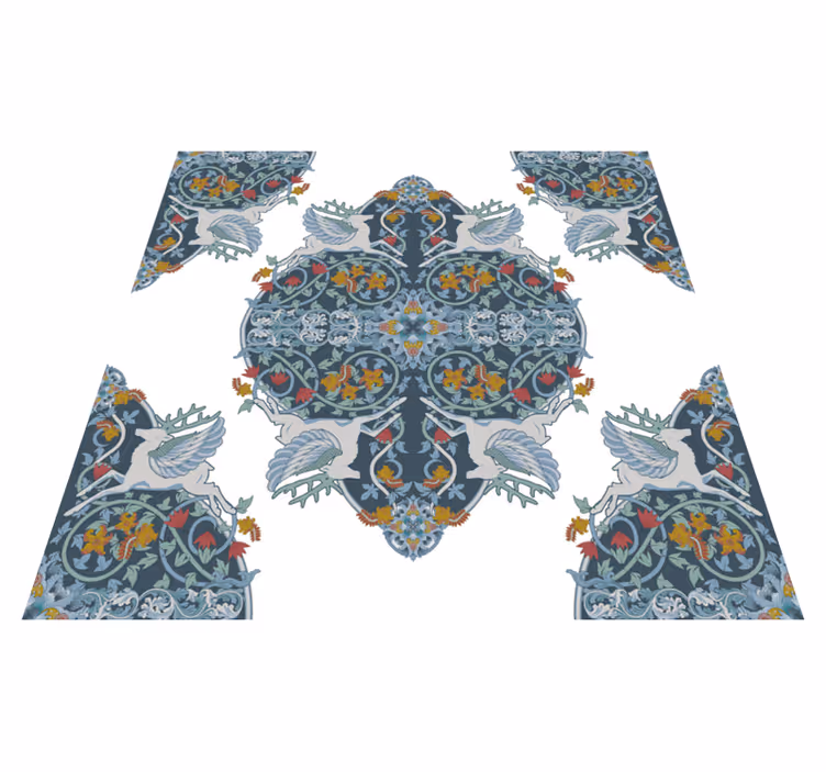 Køkken tæpper med blomster vintage fliser - TenStickers