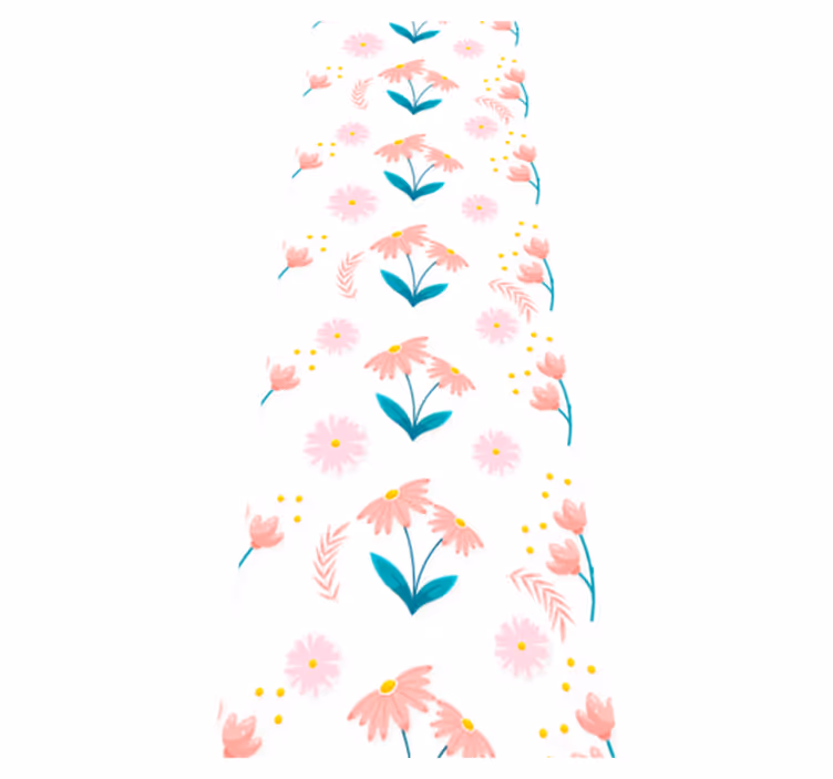 Vinyltæppe til soveværelse med minimalistiske pastelflower - TenStickers