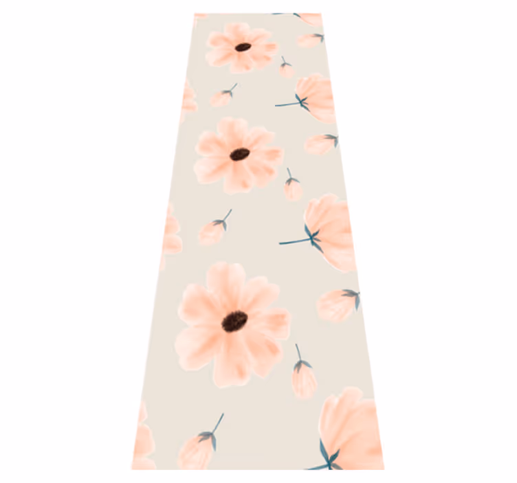 Vinyltæppe til soveværelse store blomster akvarel mønster - TenStickers