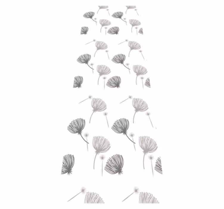 Vinyltæppe til soveværelse med blomster på hvid baggrund - TenStickers
