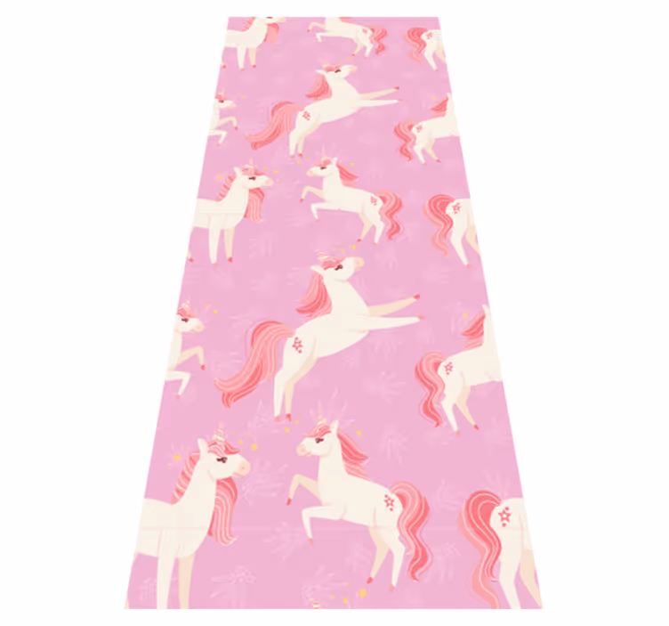 Vinyltæppe til soveværelse med pastelfarvede unicorns - TenStickers