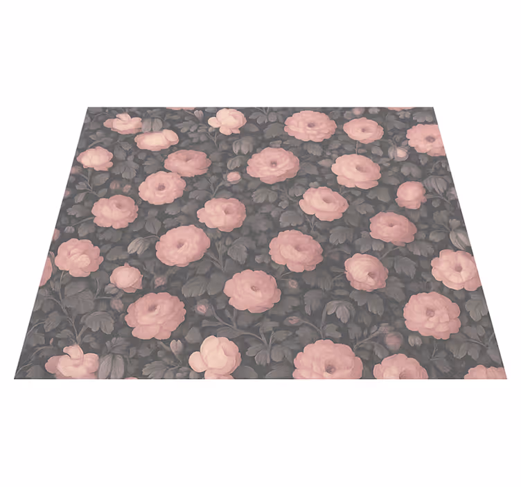 Vinyltæppe til soveværelse gammel rosa blomsterdesign - TenStickers