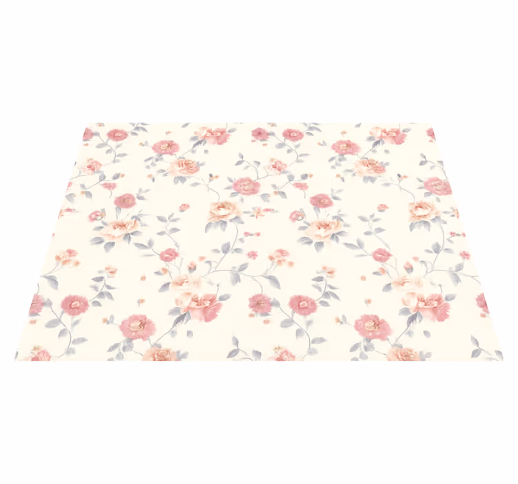 Vinyltæppe til soveværelse med blomstertryk - TenStickers