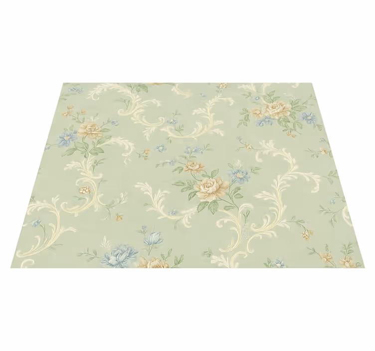 Vinyltæppe til soveværelse med gammeldags blomsterdesign - TenStickers