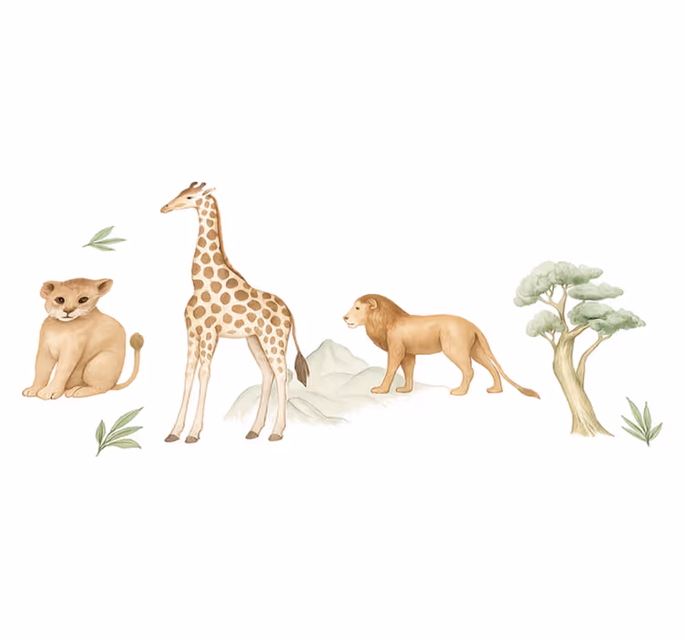 Vinyltæppe til soveværelse calmed savannah - TenStickers