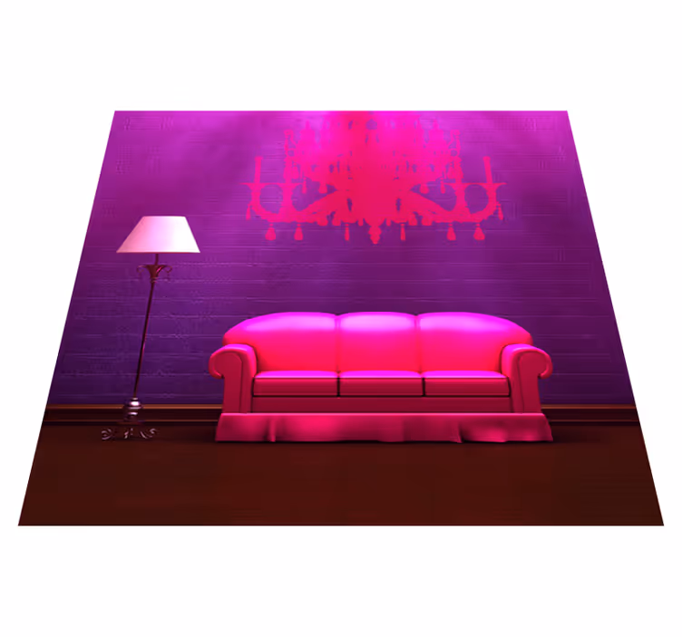 Vinyltæppe til soveværelse sofa og lampe dekoration - TenStickers